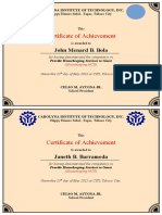 Certificate of Achievement: John Menard B. Bola