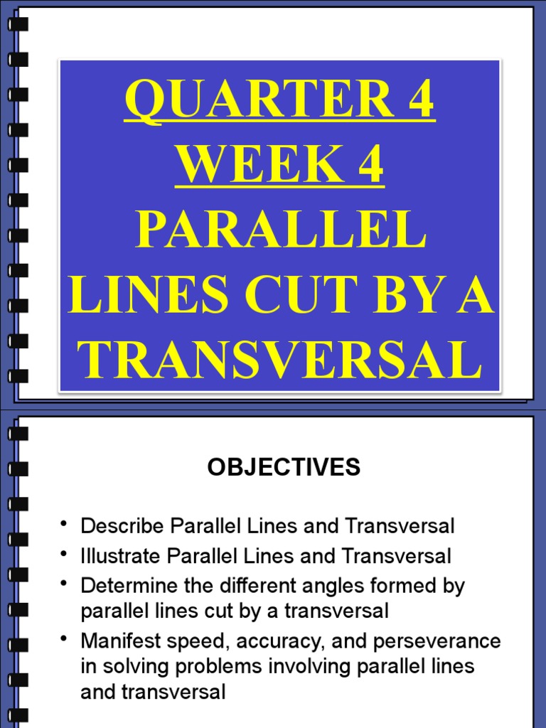 Quarter 4 Week 4 Parallel Lines Cut by A Transversal | PDF | Geometry ...