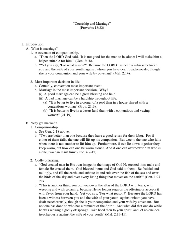 Courtship and Marriage, Part 1 | PDF