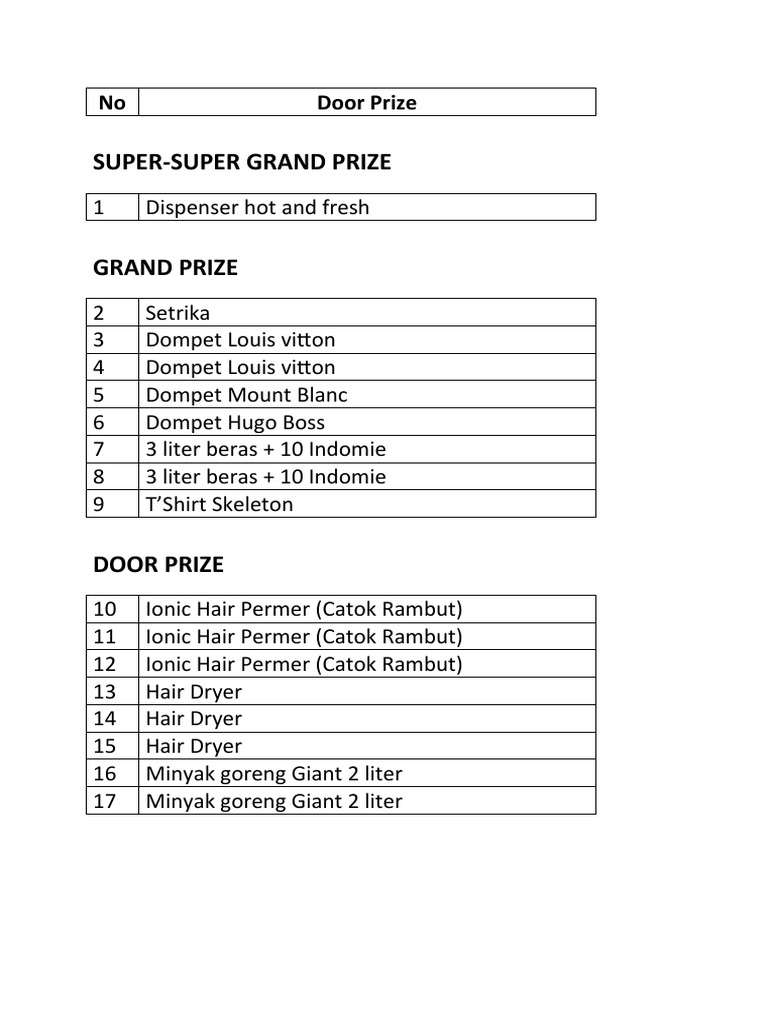Door Prize | PDF