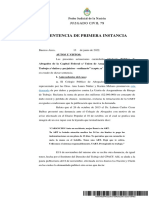 Sentencia de Primera Instancia: Juzgado Civil 79