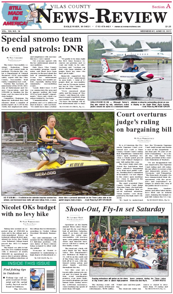 Vilas County News-Review, June 22, 2011 | PDF | Internet Access | Property  Tax
