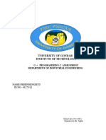 University of Gondar Institute of Technology: C++ Programming-2 Assignment