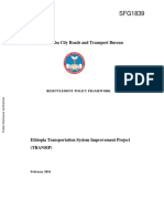 Ethiopia Addis Ababa Urban Transport and Land Use Support Project Resettlement Policy Framework