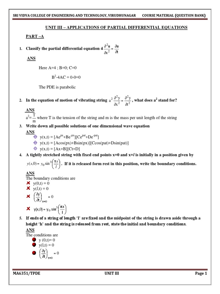 Applications of Partial Differential Equations | PDF | Partial ...