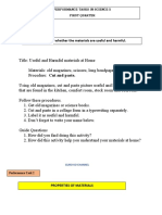 Identifying Whether The Materials Are Useful and Harmful.: Performance Tasks in Science 5 First Quarter