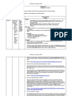 Weekly Learning Plan: A. Content Standard B. Performance Standard