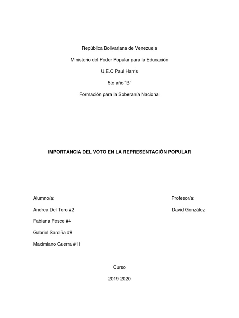 Importancia del Voto en Venezuela | PDF | Democracia | Ideologías políticas