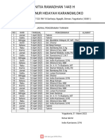 Jadwal Tarawih & Subuh RAMADHAN 1443 H