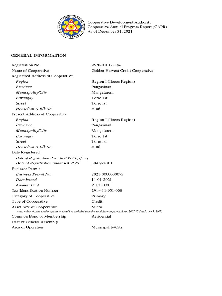 What Is Cooperative Annual Progress Report