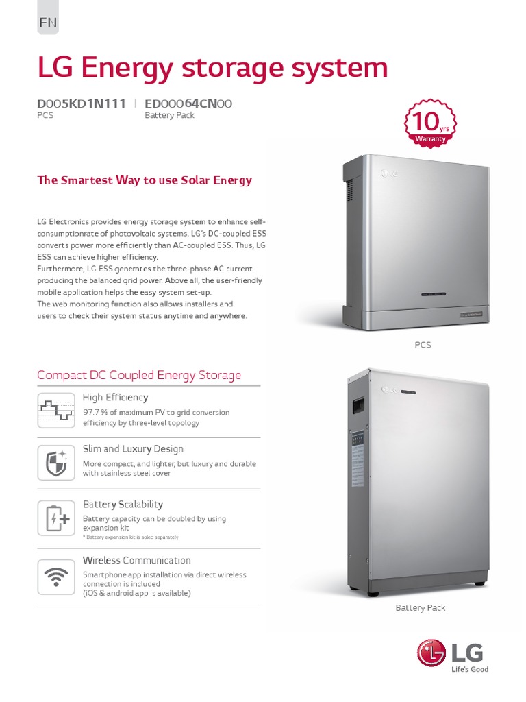LG Energy Storage System D005KD1N111 ED00064CN00 PDF Photovoltaics