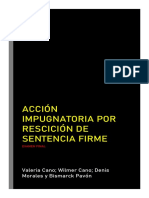 Recisión de sentencia por desconocimiento del proceso