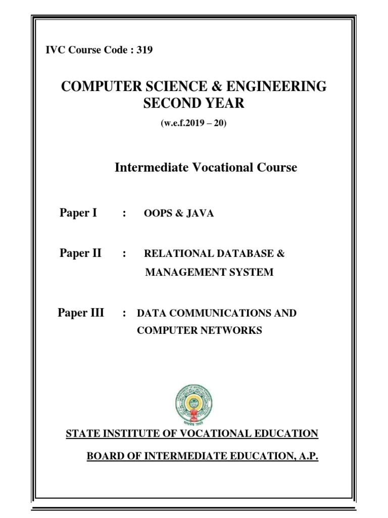 319 Cse Second Year Corrected Text Book | PDF | Java Virtual Machine |  Method (Computer Programming)