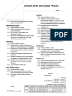 Rubric: Experiment Write-Up (Honors Physics) : Title, Objective, Etc. Analysis