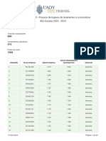 Resultados EXANI II - Proceso de Ingreso de Aspirantes A Licenciatura Año Escolar 2022 - 2023 Derecho