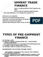 Pre Shipment Finance