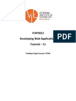 ITAP3012 Developing Web Applications Tutorial - 11: Prabhjot Singh Grewal-47294