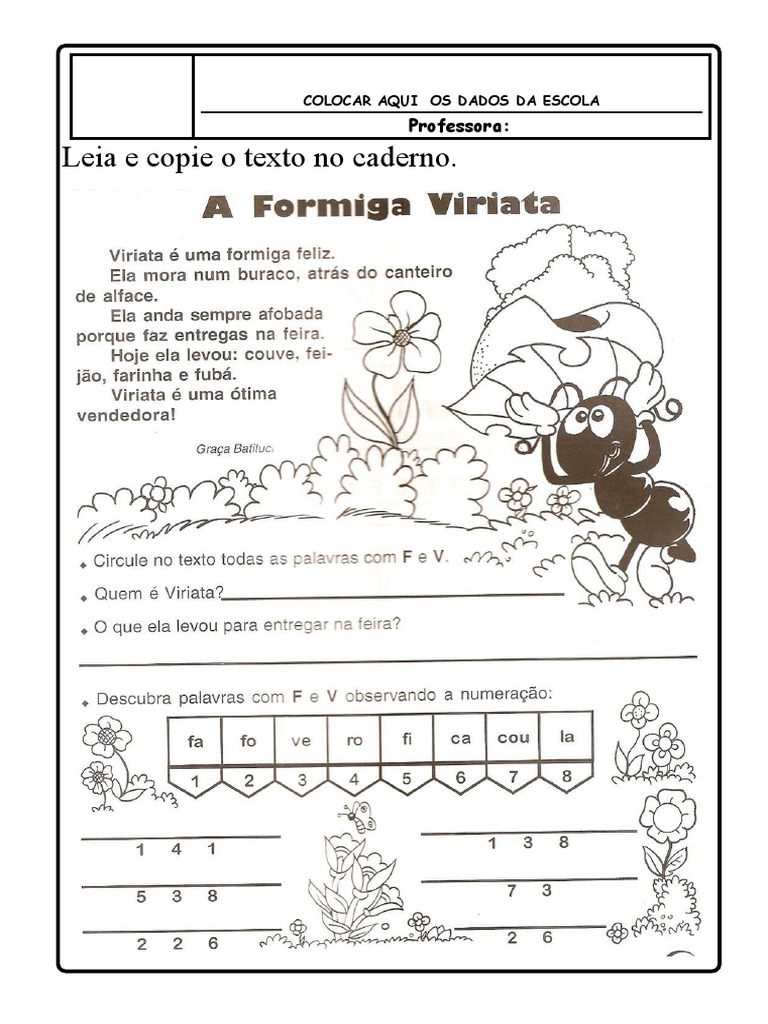 Atividades Com Textos para Ler e Copiar No Caderno | PDF
