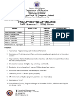 Faculty Meeting Attendance: Department of Education