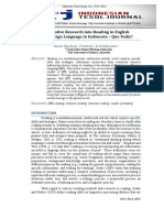 Qualitative Research Into Reading in English As A Foreign Language in Indonesia - Quo Vadis?