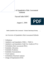 An Overview of Quantitative Risk Assessment Methods Fayssal Safie/MSFC August 1, 2000