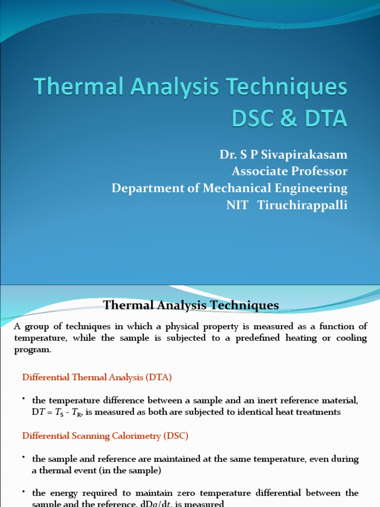 Thermal Analysis for Engineers | PDF | Differential Scanning ...