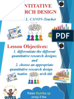Quantitative Research Design: by Erica L. Canon-Teacher 1 (SHS)