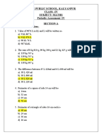 Delhi Public School, Kalyanpur Class - Iv Subject: Maths Periodic Assessment IV Section A