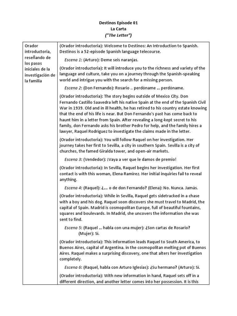 Destinos Ep 01 _Transcript (PDF) | PDF