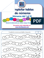 COMPLETAR NUMEROS 1 AL 10 Hasta Ficha 10