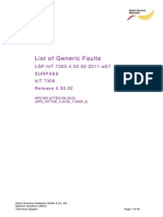 List of Generic Faults