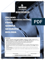 UFRGS 2022 - 2o Dia - ITALIANO, FÍSICA, QUÍMICA, GEOGRAFIA, BIOLOGIA