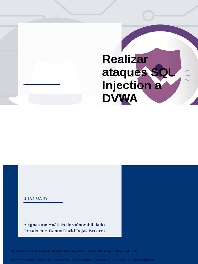 Ataques SQL Injection con SQLMap en DVWA | PDF | SQL | Cookie HTTP