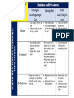 Classroom Expectations Matrix