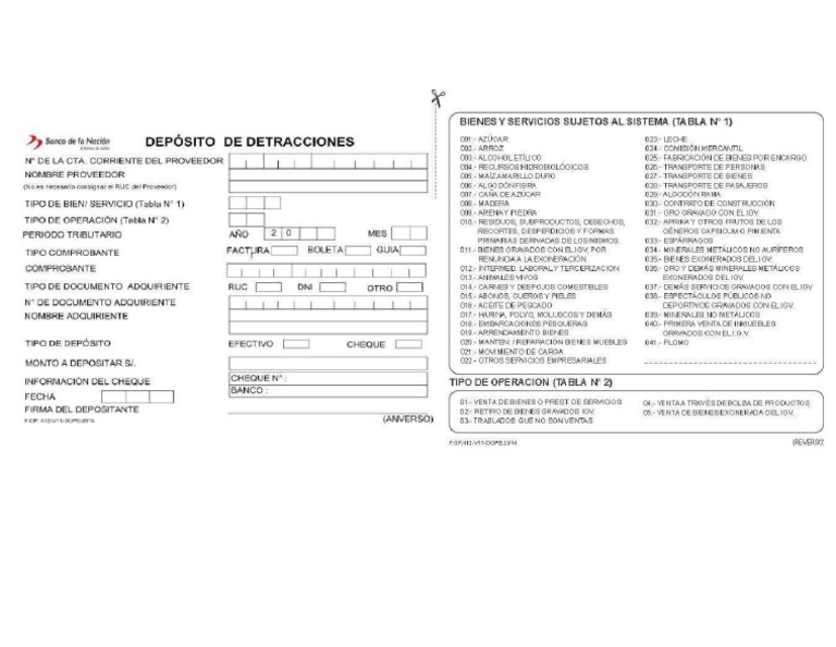 formato detraccion | PDF