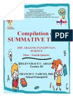 Compilation of Summative Tests: Esp, Araling Panlipunan, Science First - Fourth Quarter