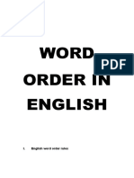 WORD ORDER IN ENGLISH