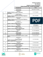 Calendario Finanzas Internacionales