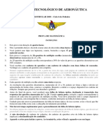 Vestibular 2009 do ITA: Prova de Matemática