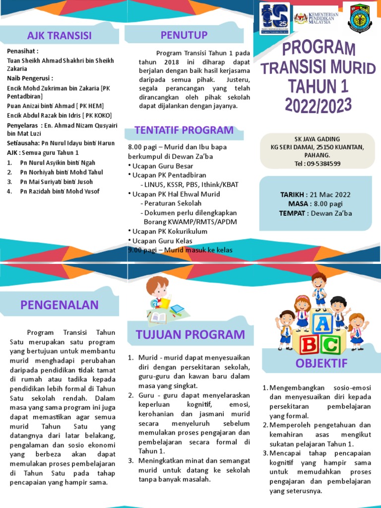 Program Transisi Tahun 1 Sekolah Jaya Gading | PDF