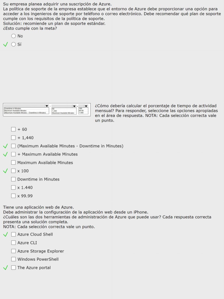 Az-900 Cuestionario | PDF | Microsoft Azure | Computación en la nube