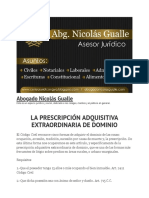 LA PRESCRIPCIÓN ADQUISITIVA EXTRAORDINARIA DE DOMINIO - Abogado Nicolás Gualle