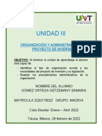 Organización y Administración de Un Proyecto de Inversión