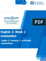 English 2: Week 2 Evaluation: Inglés 2, Semana 2, Actividad Evaluadora