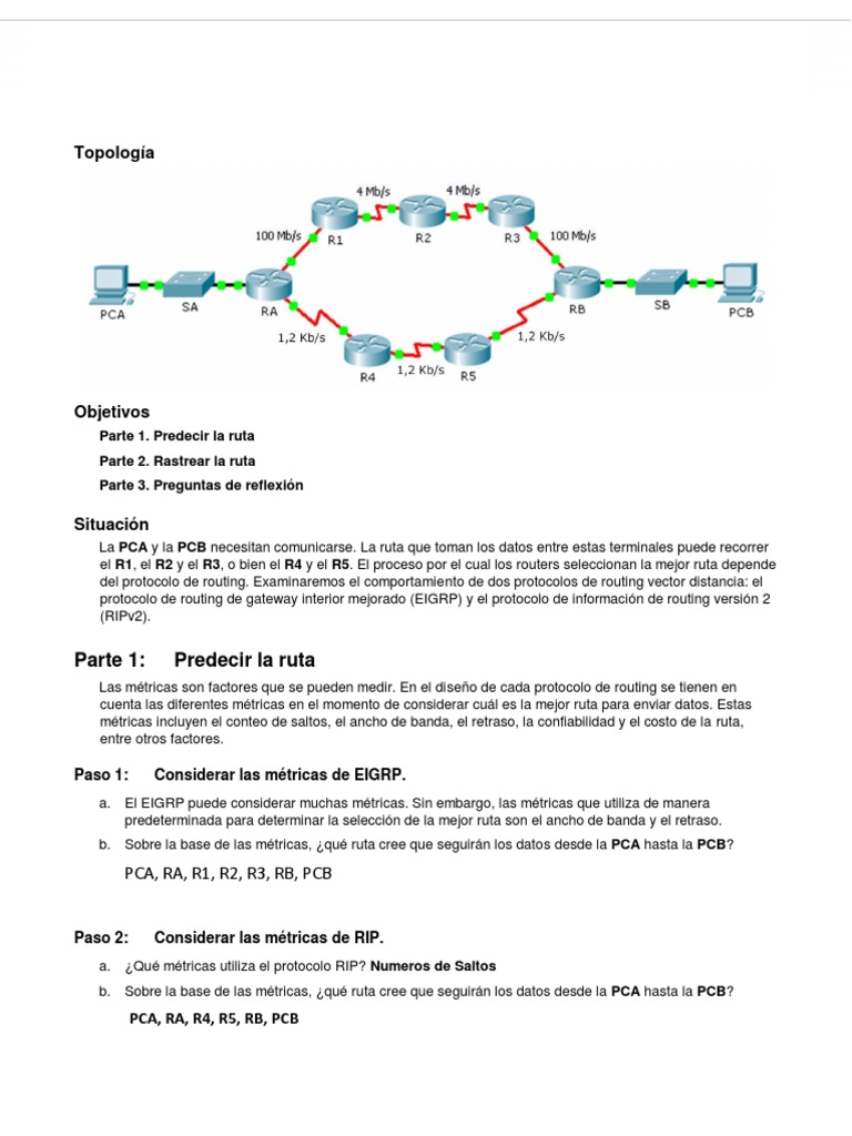 Comparación de RIP y EIGRP | PDF | Protocolos de comunicaciones ...
