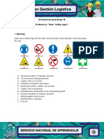 Actividad de Aprendizaje 16 Evidencia 4: Taller "Safety Signs"