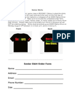 Senior Shirts Order Form