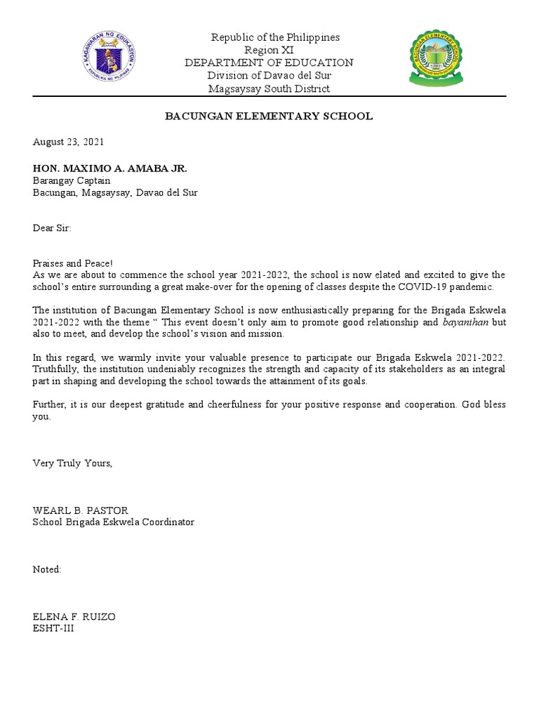 Solicitation letter brigada eskwela pdf classroom sch vrogue co