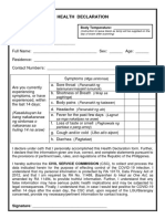 Health Declaration Form - 2022-05 Revised (A5)