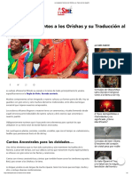 Los Sagrados Cantos A Los Orishas y Su Traducción Al Español